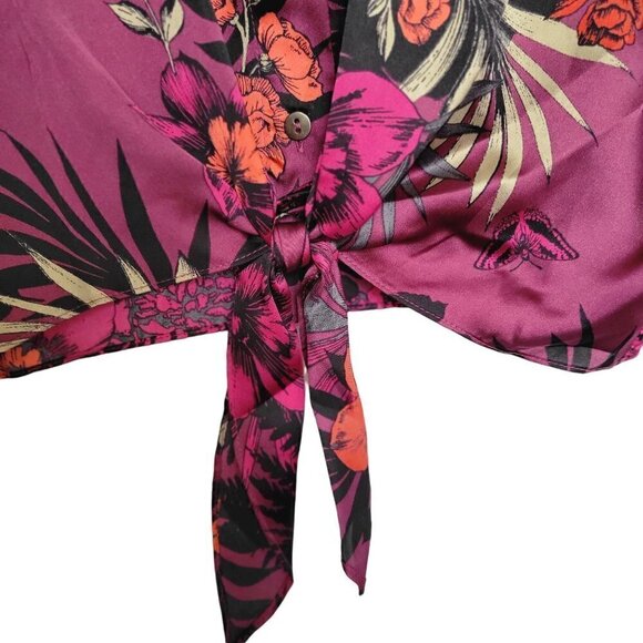 Midnight Bakery Floral Satin PJ Set Women Size Medium - Picture 9 of 13